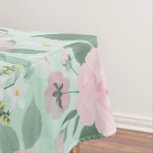 Elegant Green Pink Floral Waterverf Painting Tafelkleed (Voorbeeld)
