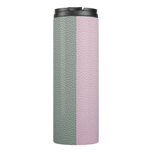 Elegant Green Pink Leather Monogram Thermosbeker (Achterkant)