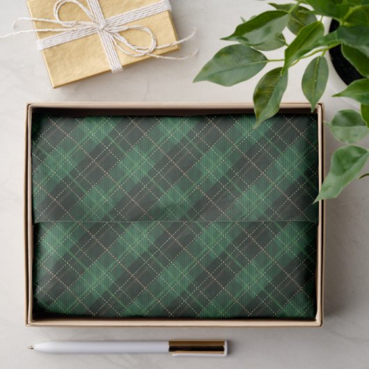 Elegant Green Plaid Christmas Holiday Tissuepapier (Geschenk)