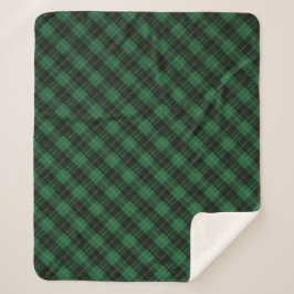 Elegant Green Plaid Christmas Sherpa Deken