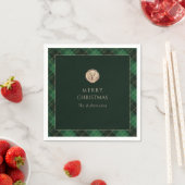 Elegant Green Plaid Merry Christmas Holiday Party  Servet (Insitu)