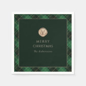 Elegant Green Plaid Merry Christmas Holiday Party  Servet (Voorkant)