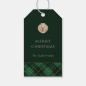 Elegant  Green Plaid Merry Christmas Personalized  Cadeaulabel (Voorkant)