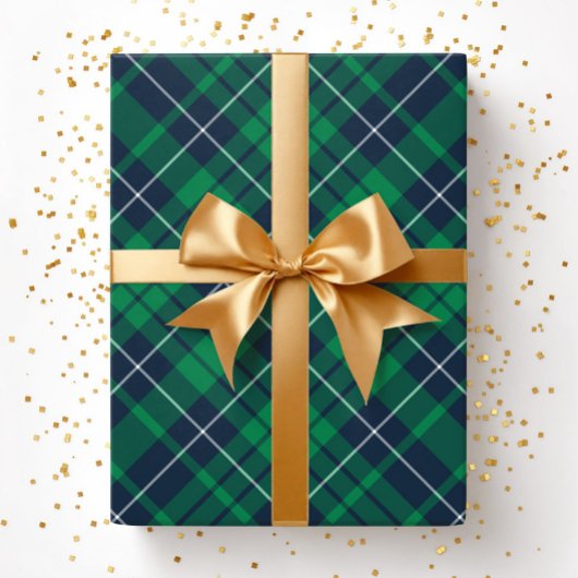 Elegant Green Plaid Pattern Cadeaupapier