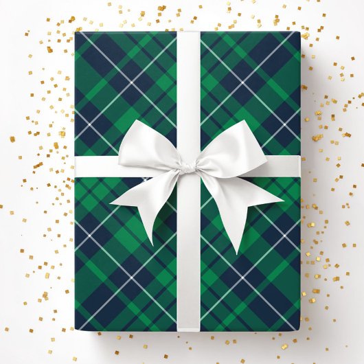 Elegant Green Plaid Pattern Cadeaupapier