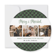 Elegant Green Plays Passen getrouwd Kaarten kerst