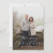 Elegant Green Pset Foto Feestdagenkaart (Voorkant)