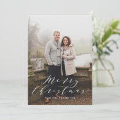 Elegant Green Pset Foto Feestdagenkaart (Staand voorkant)