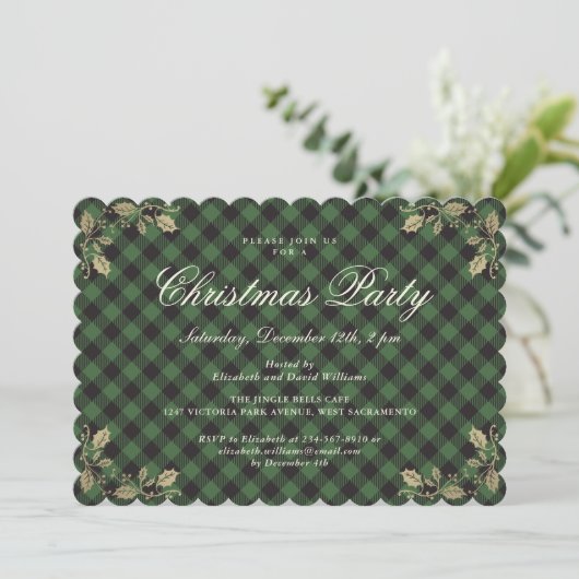 Elegant Green Pset met kerstfeestdag Kaart (Staand voorkant)