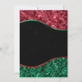 Elegant Green Red & Gold Snowflake Wedding Kaart (Achterkant)