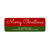 Elegant Green Red kerstretour Label (Voorkant)