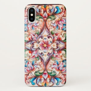 ELEGANT GREEN RED PINK BLUE FLORAL FANTASY Case-Mate iPhone CASE