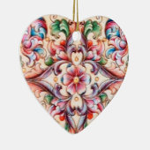 ELEGANT GREEN RED PINK BLUE FLORAL FANTASY KERAMISCH ORNAMENT (Rechts)