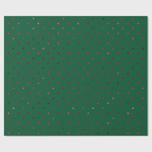 Elegant Green Red Polkadots kerstmis Cadeaupapier (Vlak)