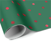 Elegant Green Red Polkadots kerstmis Cadeaupapier (Rol Hoek)