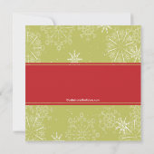 Elegant Green & Red Snowflakes Holiday Party Kaart (Achterkant)