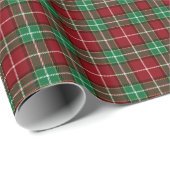 Elegant green & red tartan plaid Personalized  Cadeaupapier (Rol Hoek)