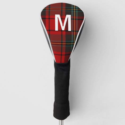 Elegant green & red tartan plaid Personalized  Golfheadcover (Voorkant)