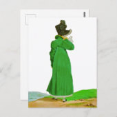 Elegant Green Regency Mode Tekening Briefkaart (Voorkant / Achterkant)