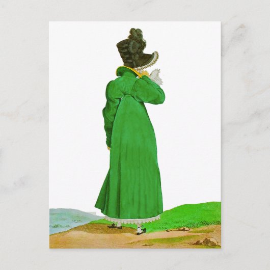 Elegant Green Regency Mode Tekening Briefkaart (Voorkant)