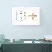 Elegant Green Religious Cross Boy God Bless Spandoek (Beurs)