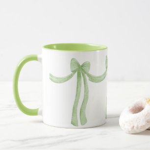 Elegant Green Ribbon Satin Kijk meisje Mok