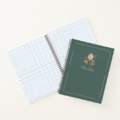 Elegant Green & Roos Gold Floral, speciaal aangepa Notitieboek (Binnen)