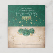 Elegant Green Roos Gold Parchment Folched Table Plaatskaartje (Buitenkant ongevouwen)