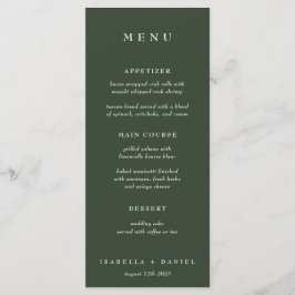 Elegant Green Roos Waterverf Magnolia Wedding Menu