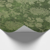 Elegant green royal damask floral cadeaupapier (Hoek)