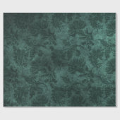 Elegant green royal damask floral cadeaupapier (Vlak)