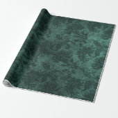 Elegant green royal damask floral cadeaupapier (Uitgerold)