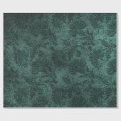 Elegant green royal damask floral cadeaupapier (Vlak)