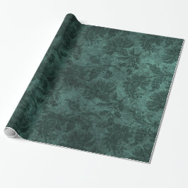 Elegant green royal damask floral cadeaupapier