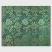 Elegant green royal damask floral cadeaupapier (Vlak)
