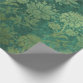 Elegant green royal damask floral cadeaupapier (Hoek)