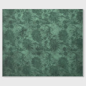 Elegant green royal damask floral cadeaupapier (Vlak)