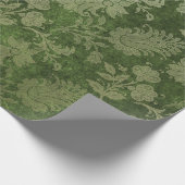 Elegant green royal damask floral cadeaupapier (Hoek)