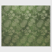 Elegant green royal damask floral cadeaupapier (Vlak)