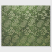 Elegant green royal damask floral cadeaupapier (Vlak)