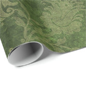 Elegant green royal damask floral cadeaupapier (Rol Hoek)