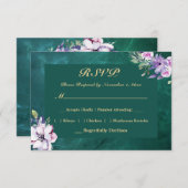 Elegant Green RSVP Kaartje (Voorkant / Achterkant)