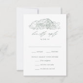 Elegant Green Rustic Barn Wedding Meal Choice RSVP Kaartje (Voorkant)
