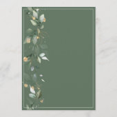 Elegant Green Rustic Eucalyptus Gold Wedding Kaart (Achterkant)