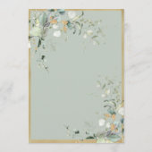 Elegant Green Rustic Leaves Greenery Gold Wedding Kaart (Achterkant)