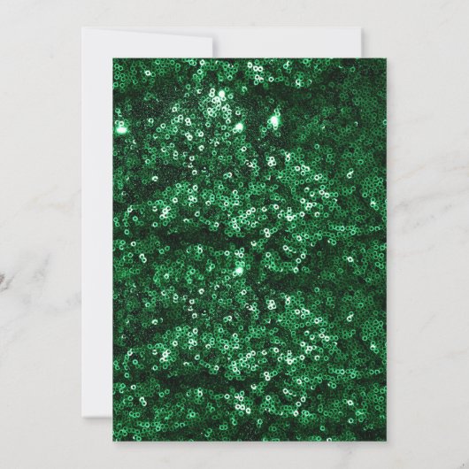 Elegant Green Satin & Glitter Gold Lijst Birthday Kaart (Achterkant)