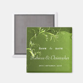 Elegant Green Save the Date Magneet (Voorkant / Achterkant)
