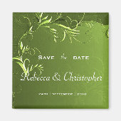 Elegant Green Save the Date Magneet (Voorkant)
