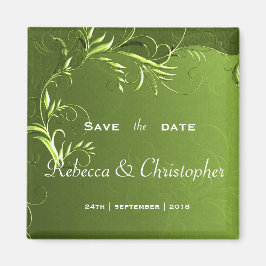 Elegant Green Save the Date Magneet