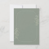 Elegant Green Save The Date Wedding Kaart (Achterkant)